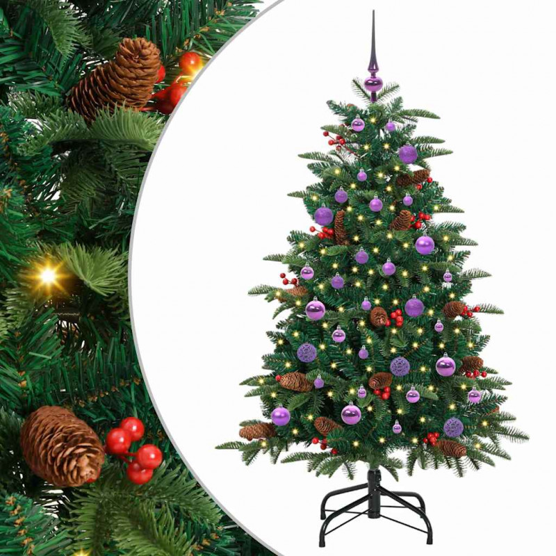 Sztuczna choinka z podstawą Zielony 150 cm PVC, Metal i Plastik