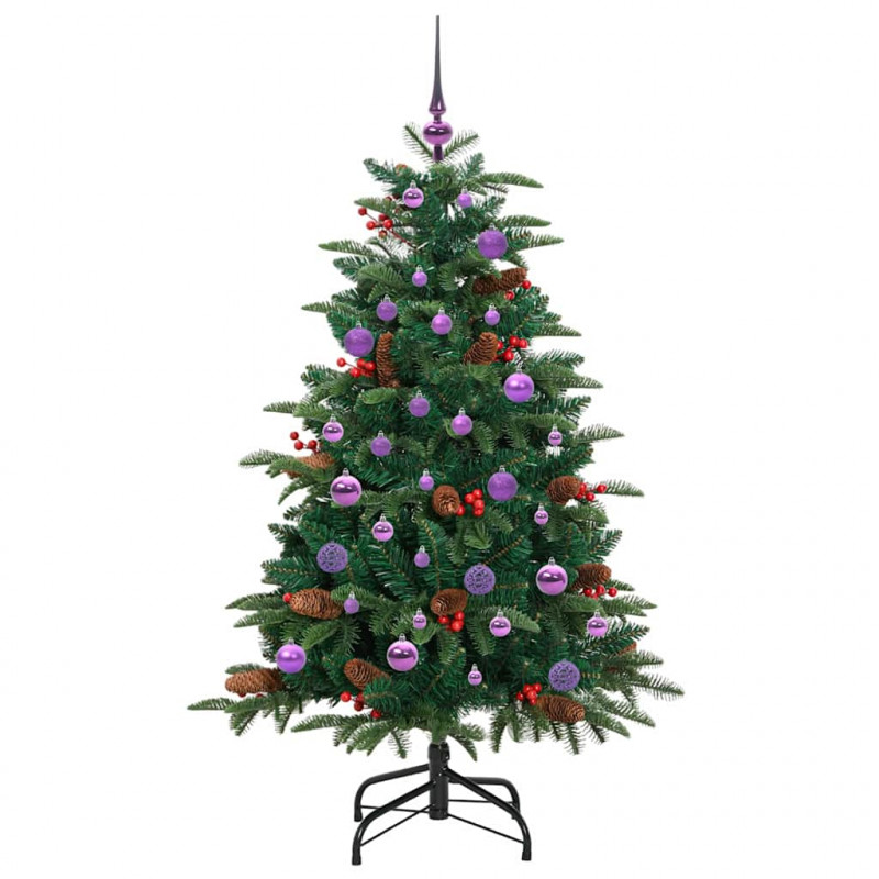 Sztuczna choinka z podstawą Zielony 150 cm PVC, Metal i Plastik
