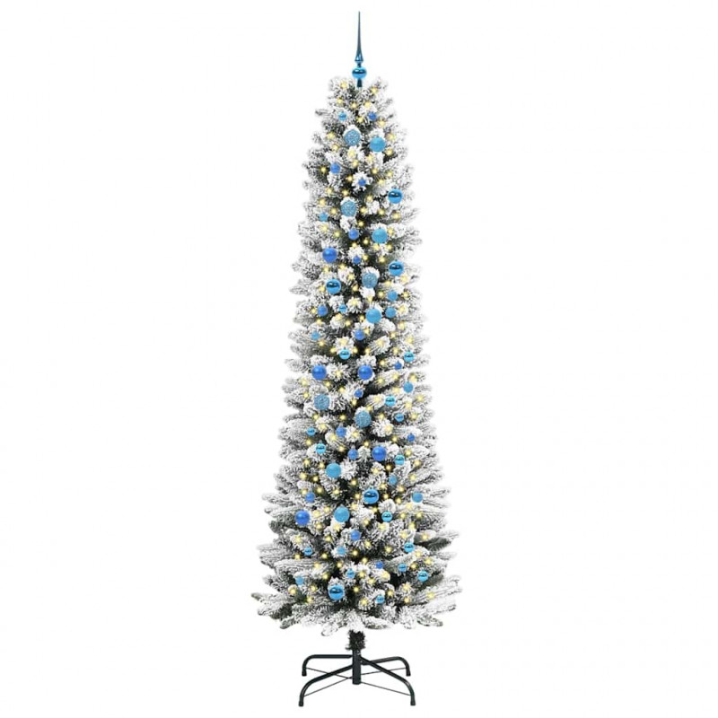Sztuczna choinka z podstawą Biały 240 cm PVC, Metal i Plastik