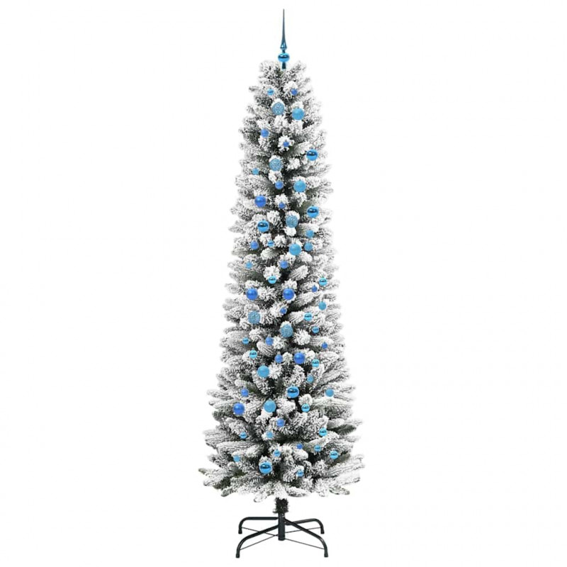 Sztuczna choinka z podstawą Biały 240 cm PVC, Metal i Plastik