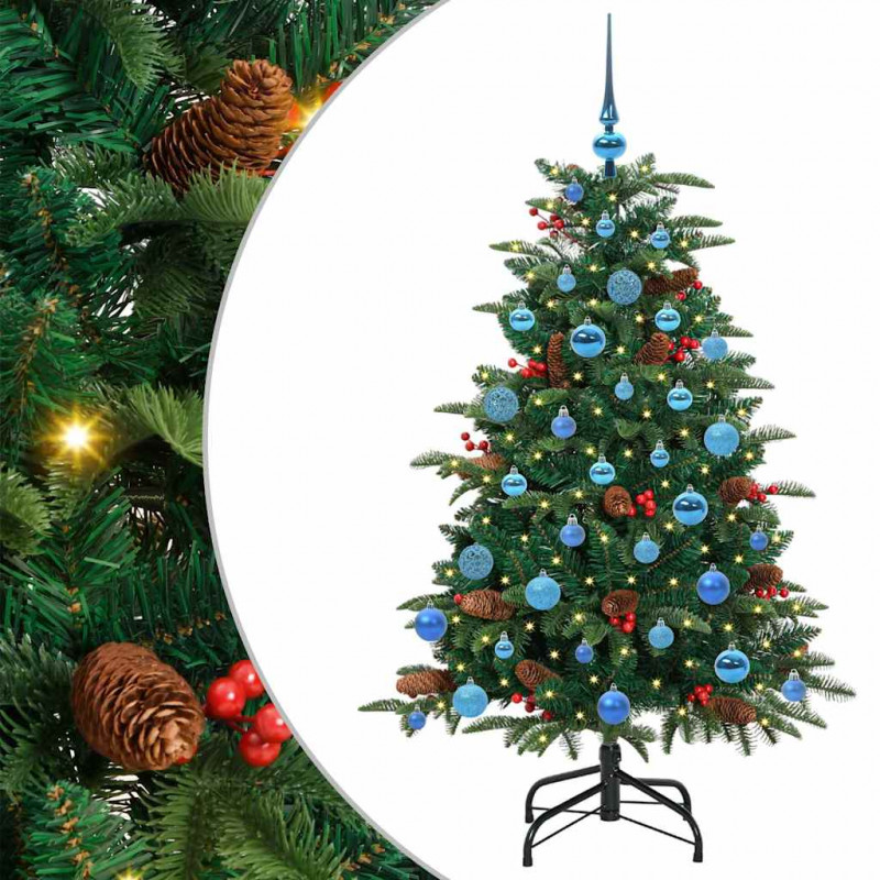 Sztuczna choinka z podstawą Zielony 150 cm PVC, Metal i Plastik