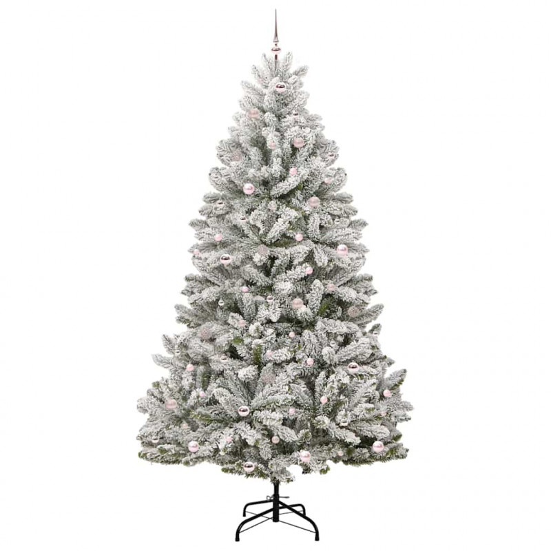 Sztuczna choinka Zielony i Biały 270 cm PVC i Metal