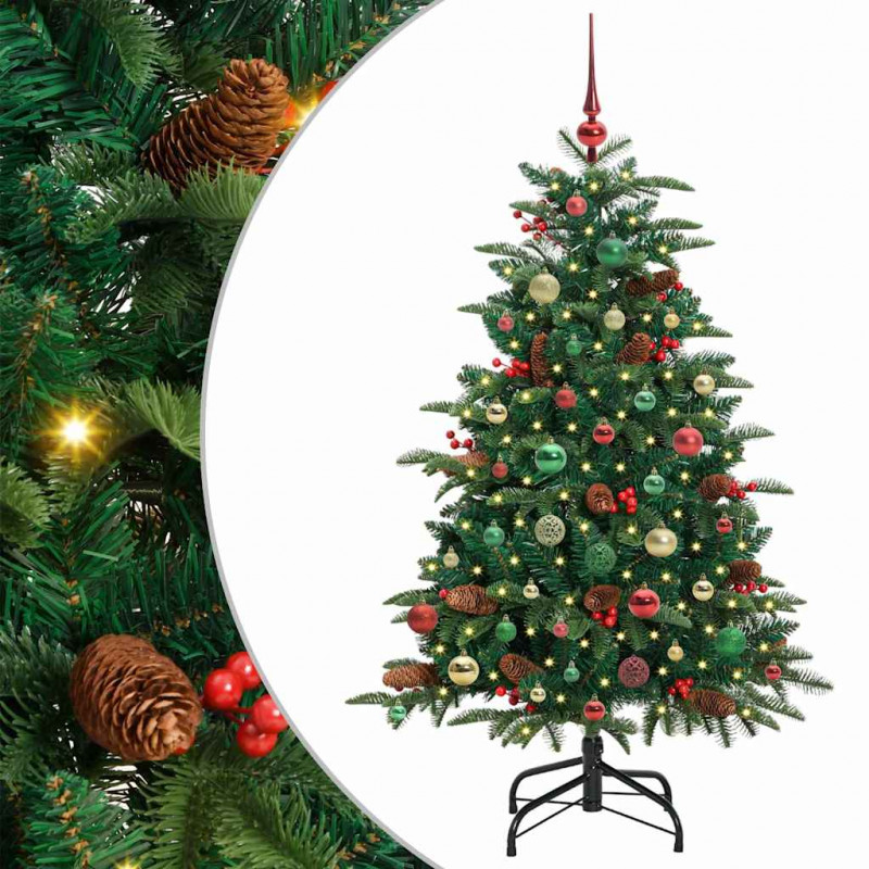 Sztuczna choinka z podstawą Zielony 150 cm PVC, Metal i Plastik