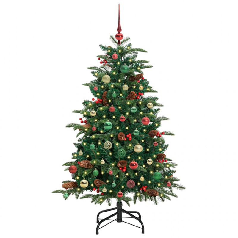 Sztuczna choinka z podstawą Zielony 150 cm PVC, Metal i Plastik