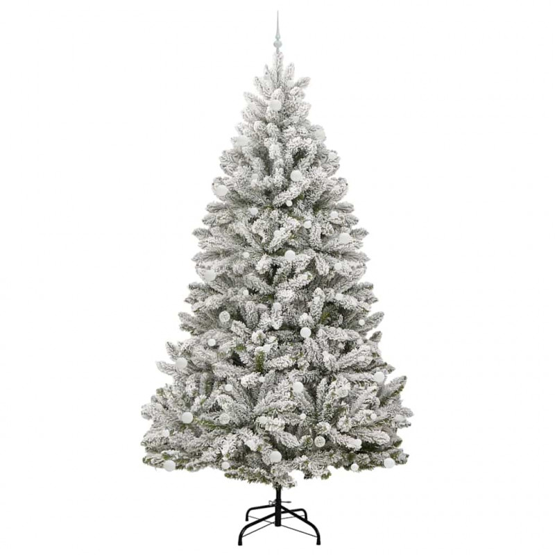 Sztuczna choinka Zielony i Biały 270 cm PVC i Metal