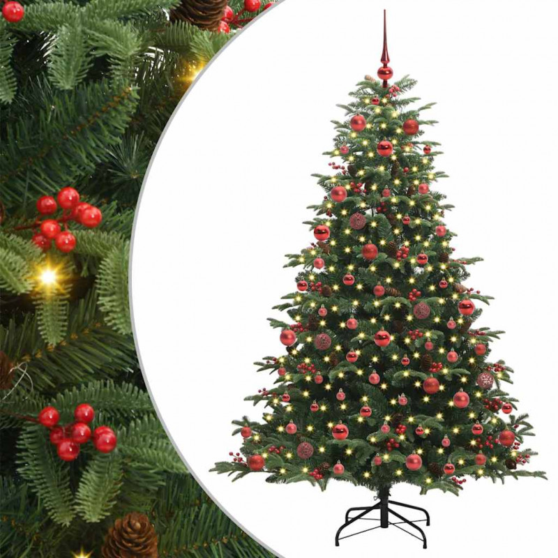 Sztuczna choinka z podstawą Zielony 180 cm PVC, Metal i Plastik
