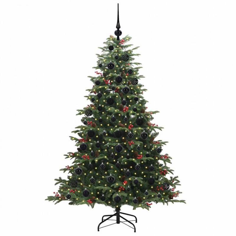 Sztuczna choinka z podstawą Zielony 180 cm PVC, Metal i Plastik
