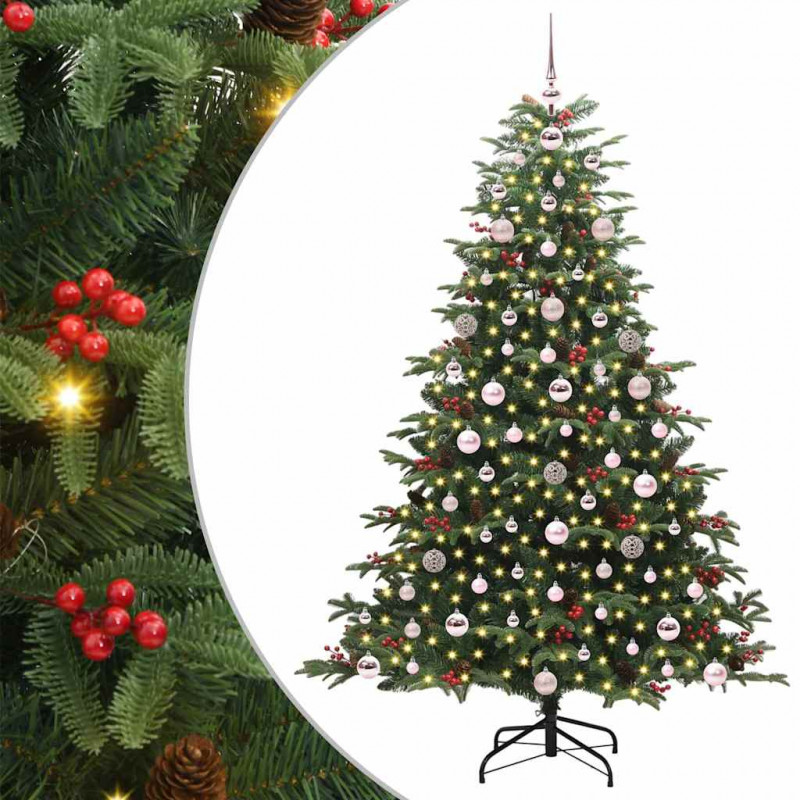 Sztuczna choinka z podstawą Zielony 180 cm PVC, Metal i Plastik