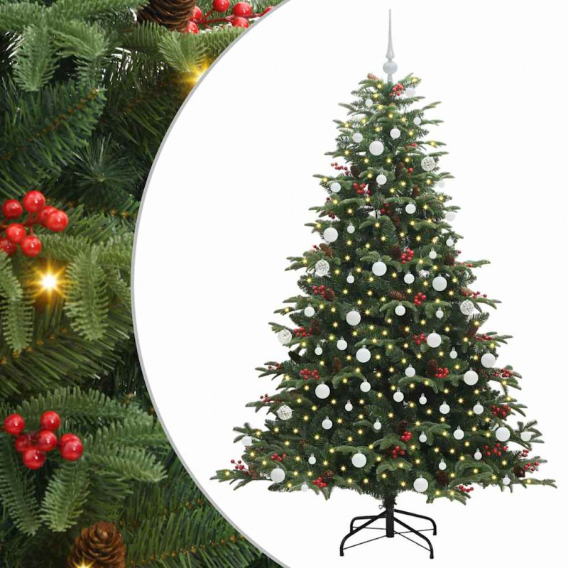 Sztuczna choinka z podstawą Zielony 180 cm PVC, Metal i Plastik