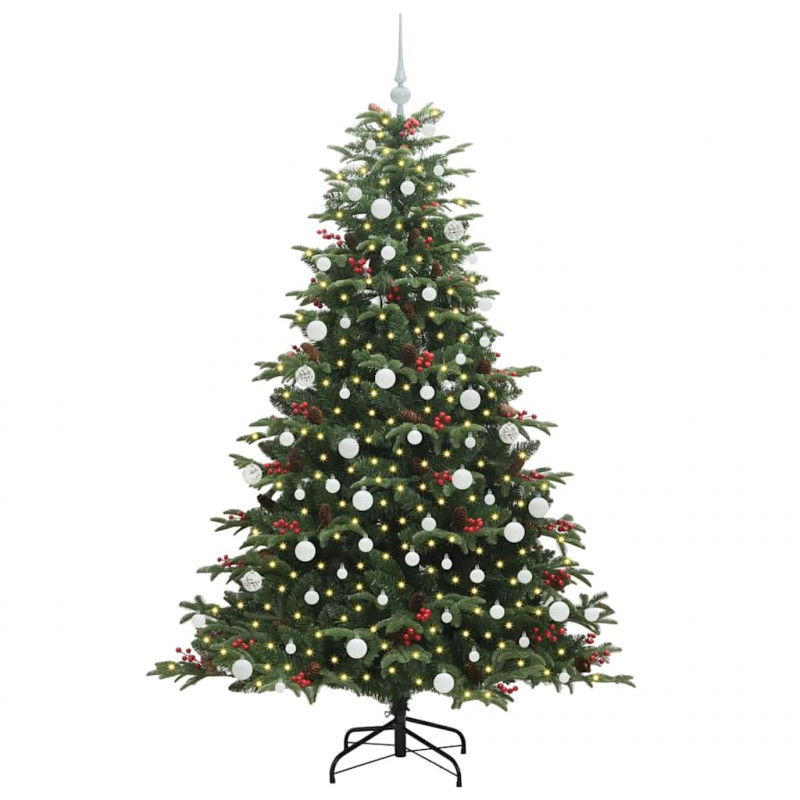 Sztuczna choinka z podstawą Zielony 180 cm PVC, Metal i Plastik
