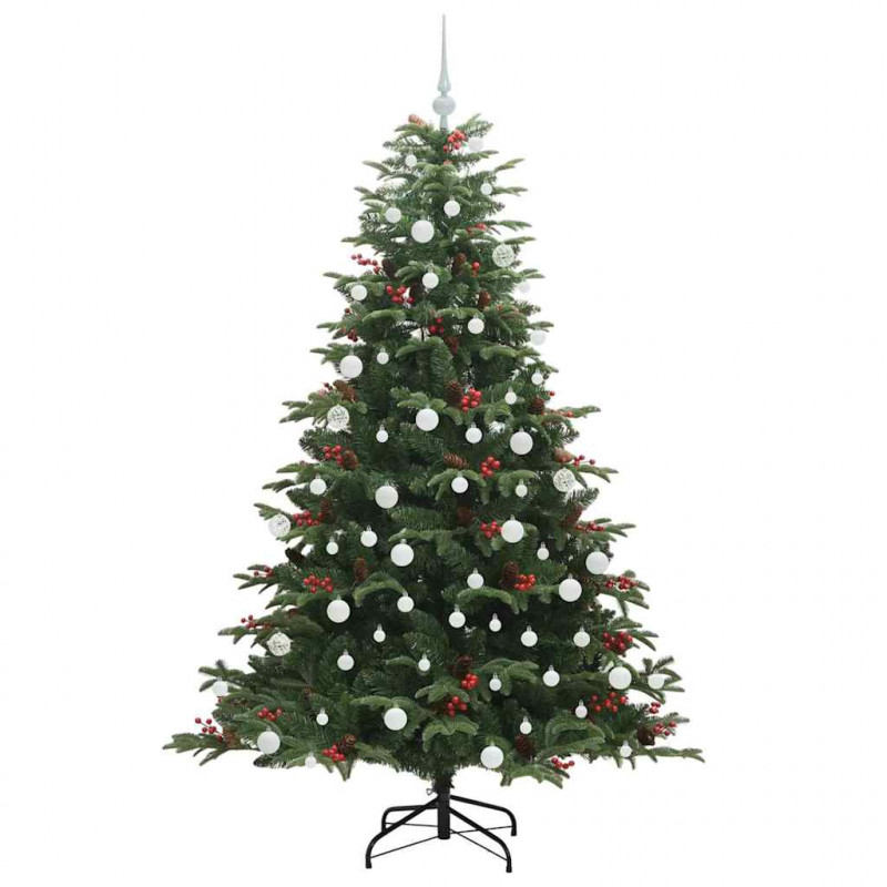 Sztuczna choinka z podstawą Zielony 180 cm PVC, Metal i Plastik
