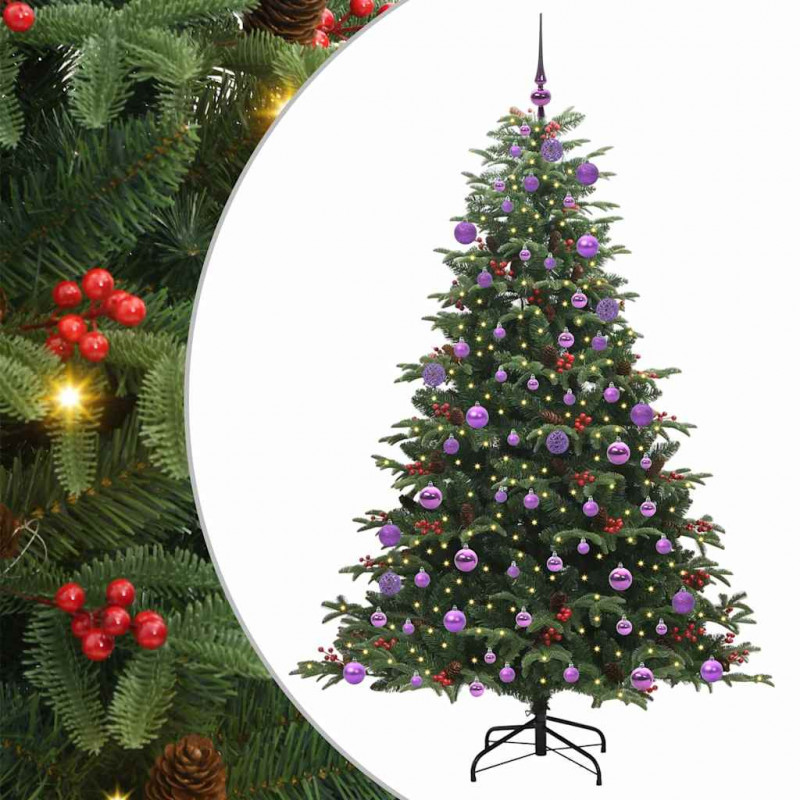 Sztuczna choinka z podstawą Zielony 180 cm PVC, Metal i Plastik