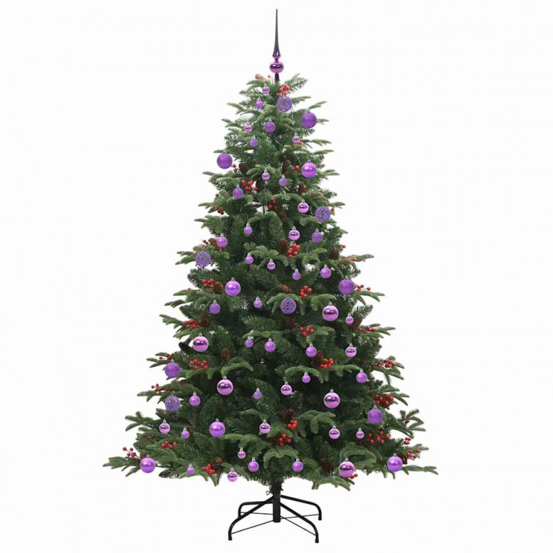 Sztuczna choinka z podstawą Zielony 180 cm PVC, Metal i Plastik