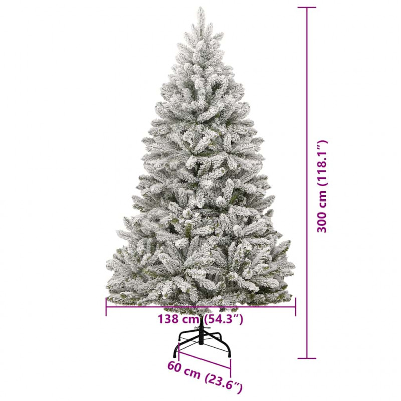 Sztuczna choinka Zielony i Biały 300 cm PVC i Metal