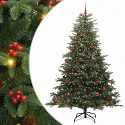 Sztuczna choinka z podstawą Zielony 210 cm PVC, Metal i Plastik
