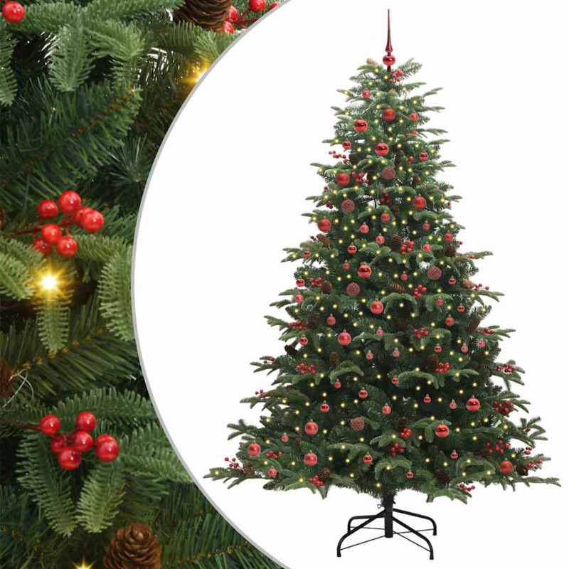 Sztuczna choinka z podstawą Zielony 210 cm PVC, Metal i Plastik