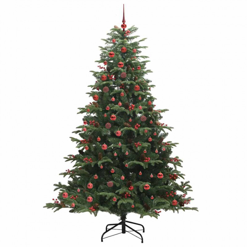 Sztuczna choinka z podstawą Zielony 210 cm PVC, Metal i Plastik