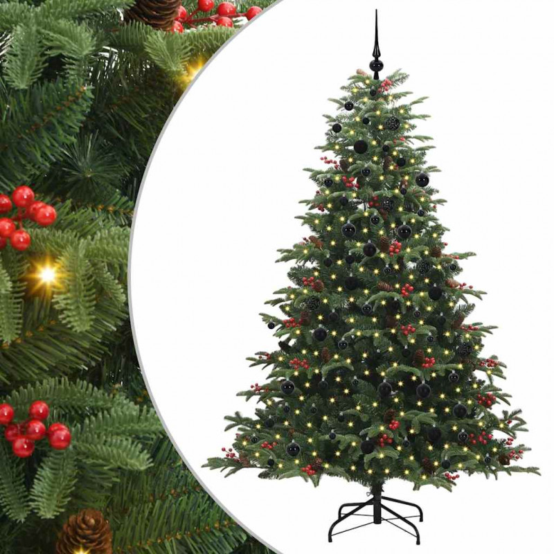 Sztuczna choinka z podstawą Zielony 210 cm PVC, Metal i Plastik