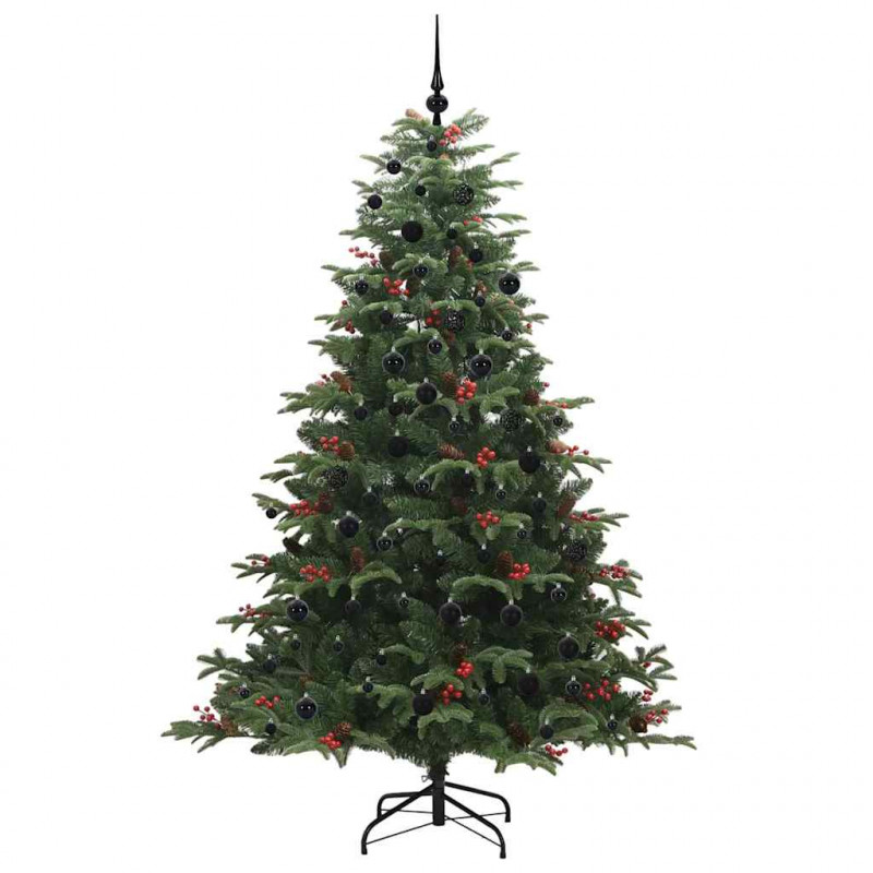 Sztuczna choinka z podstawą Zielony 210 cm PVC, Metal i Plastik