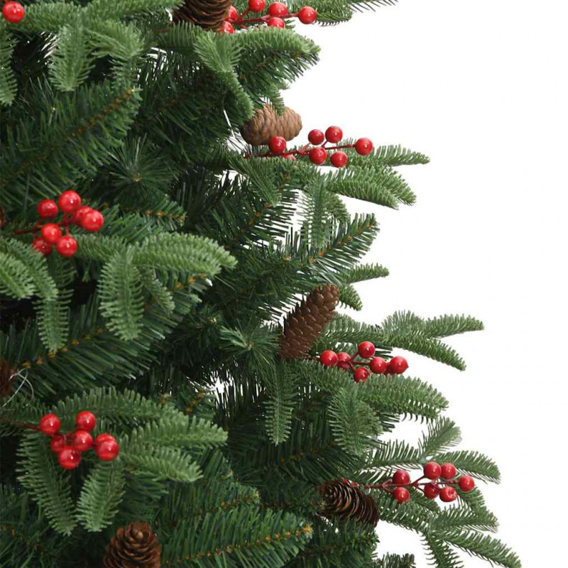 Sztuczna choinka z podstawą Zielony 210 cm PVC, Metal i Plastik