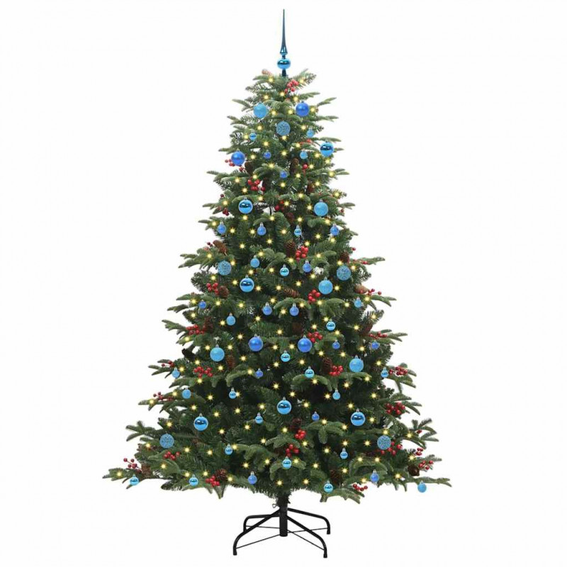 Sztuczna choinka z podstawą Zielony 210 cm PVC, Metal i Plastik