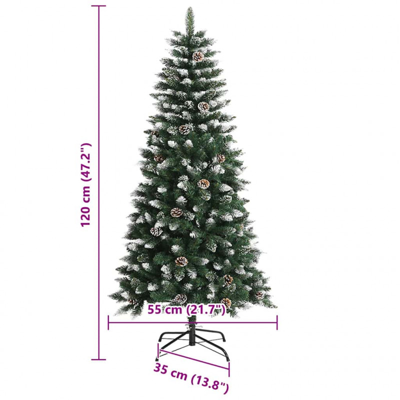 Sztuczna choinka z podstawą Zielony 120 cm PVC, plastik i stal