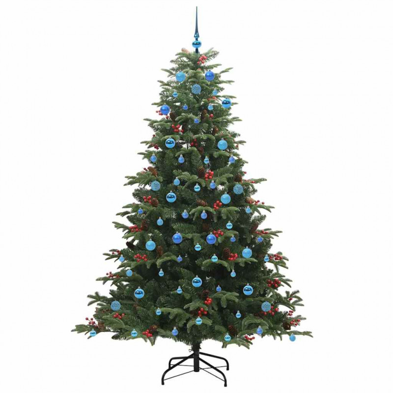 Sztuczna choinka z podstawą Zielony 210 cm PVC, Metal i Plastik