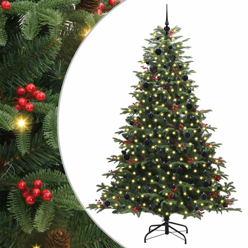 Sztuczna choinka z podstawą Zielony 240 cm PVC, Metal i Plastik