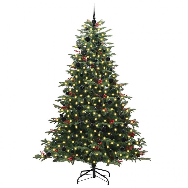 Sztuczna choinka z podstawą Zielony 240 cm PVC, Metal i Plastik