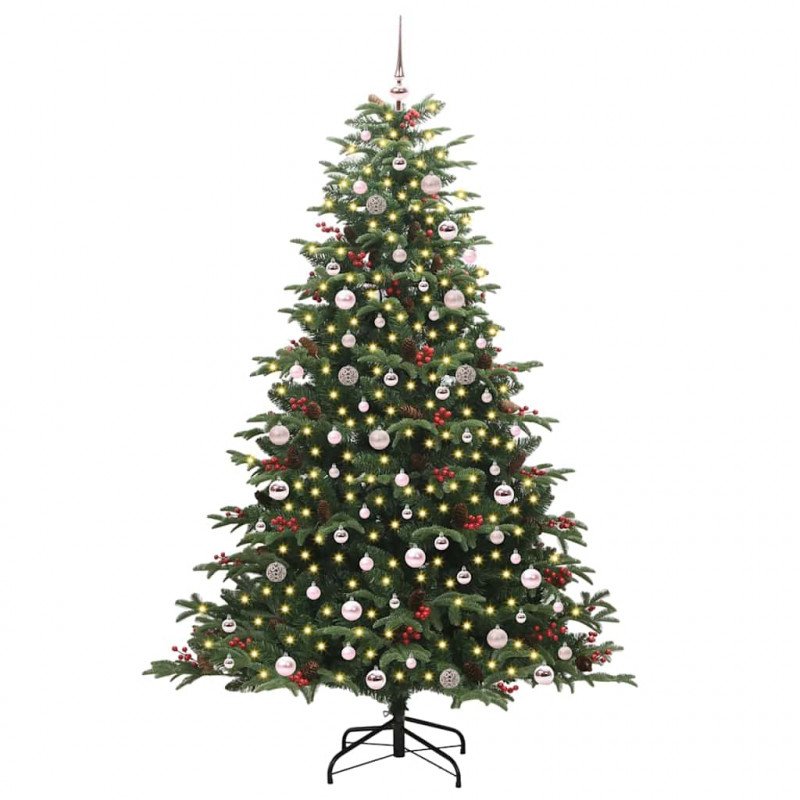 Sztuczna choinka z podstawą Zielony 240 cm PVC, Metal i Plastik