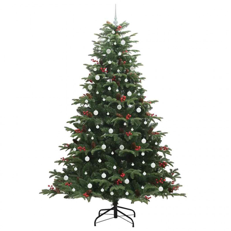 Sztuczna choinka z podstawą Zielony 240 cm PVC, Metal i Plastik