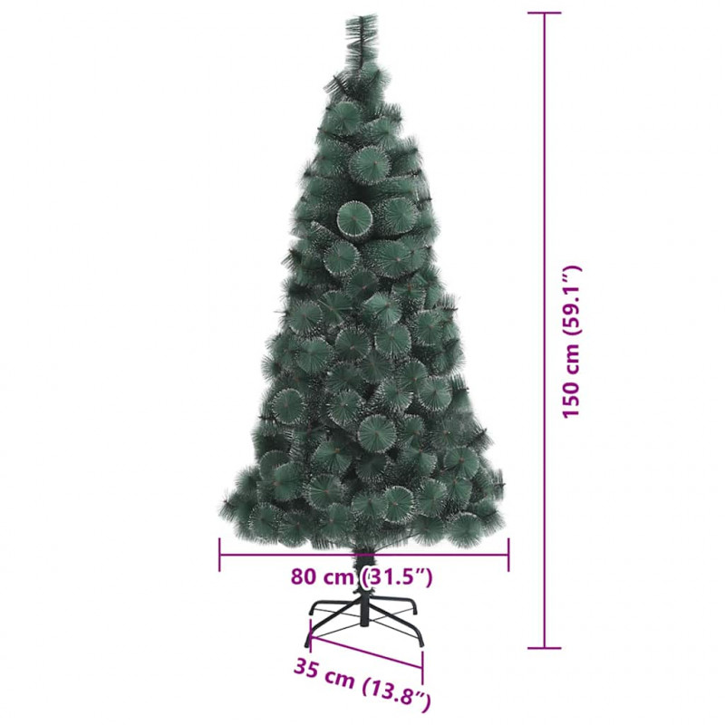 Sztuczna choinka wstępnie oświetlona z zestawem bombek 150 cm