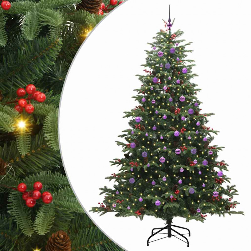 Sztuczna choinka z podstawą Zielony 240 cm PVC, Metal i Plastik