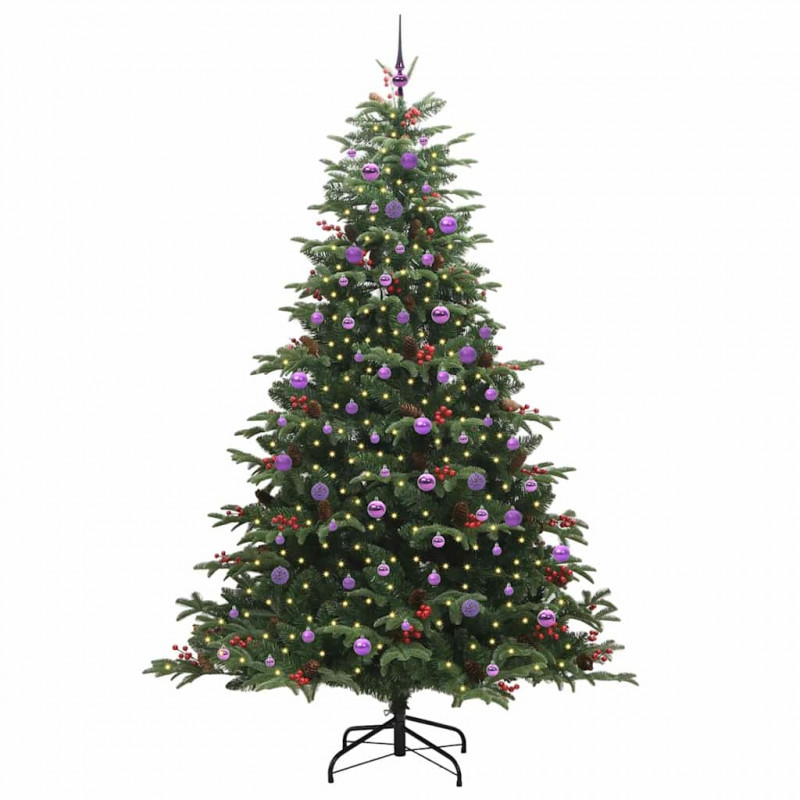 Sztuczna choinka z podstawą Zielony 240 cm PVC, Metal i Plastik