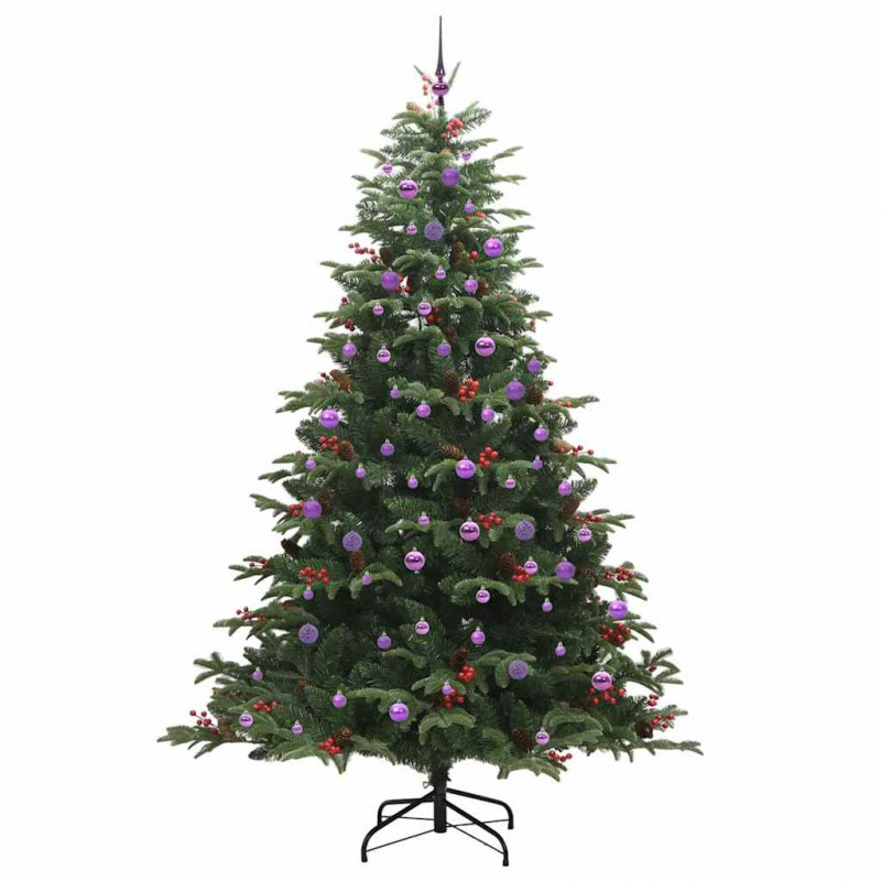 Sztuczna choinka z podstawą Zielony 240 cm PVC, Metal i Plastik