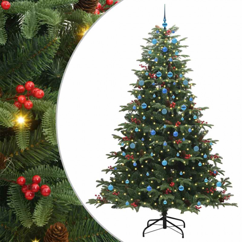 Sztuczna choinka z podstawą Zielony 240 cm PVC, Metal i Plastik