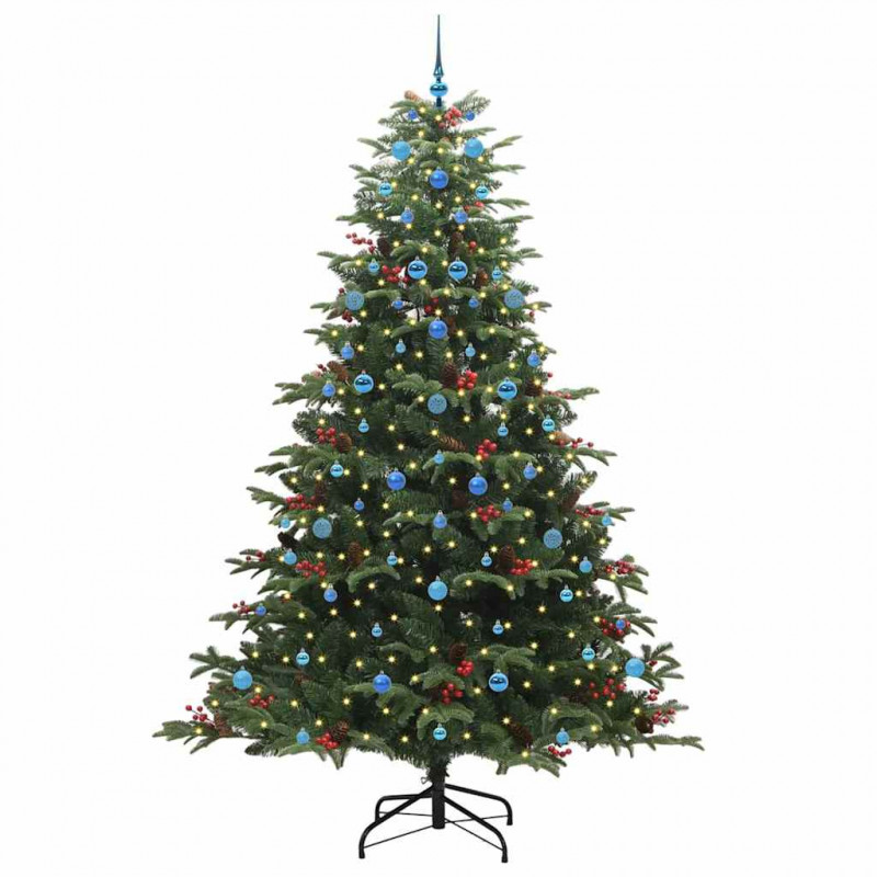 Sztuczna choinka z podstawą Zielony 240 cm PVC, Metal i Plastik