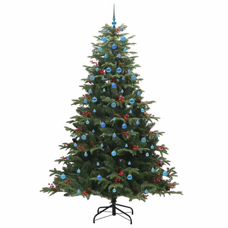 Sztuczna choinka z podstawą Zielony 240 cm PVC, Metal i Plastik