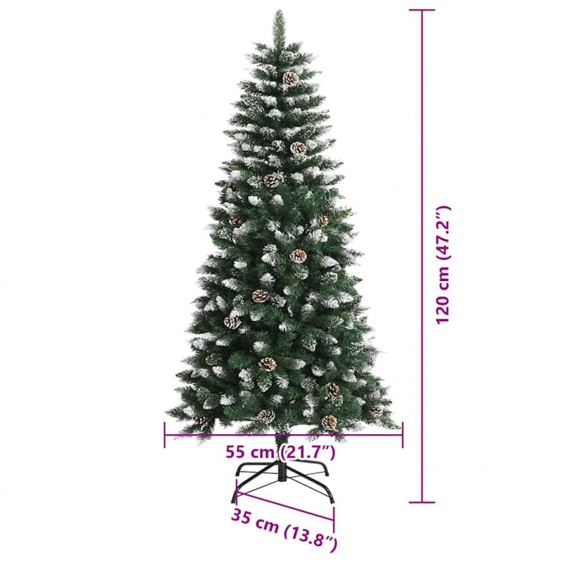 Sztuczna choinka z podstawą Zielony 120 cm PVC, plastik i stal