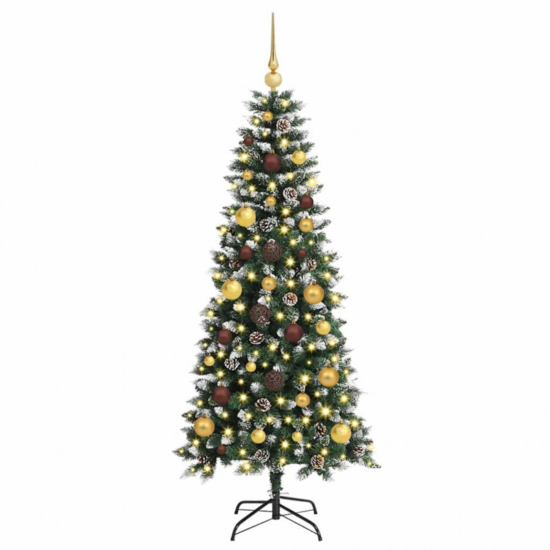 Sztuczna choinka z podstawą Zielony 150 cm PVC, plastik i stal