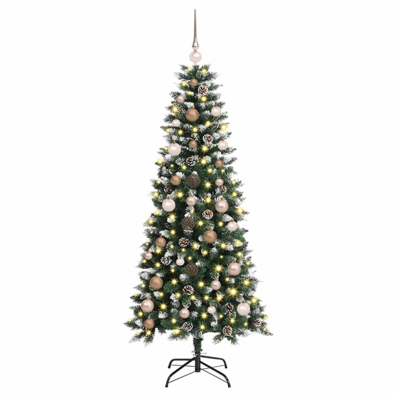Sztuczna choinka z podstawą Zielony 150 cm PVC, plastik i stal