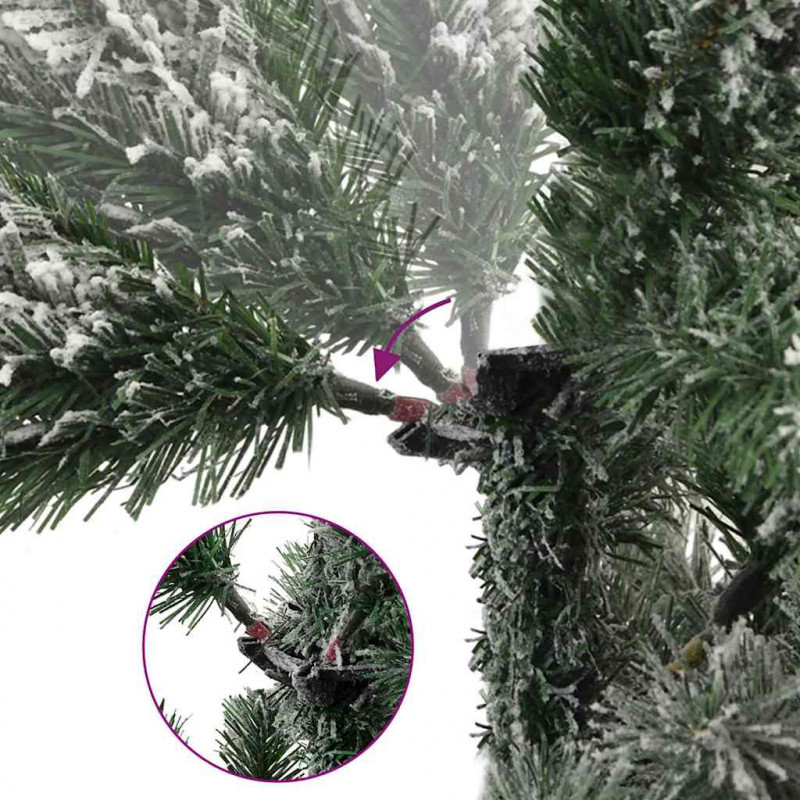 Sztuczna choinka z zawiasami z podstawą Zielony i Biały 120 cm