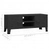 Industrialna szafka pod TV, czarna, 105x35x42 cm, metalowa