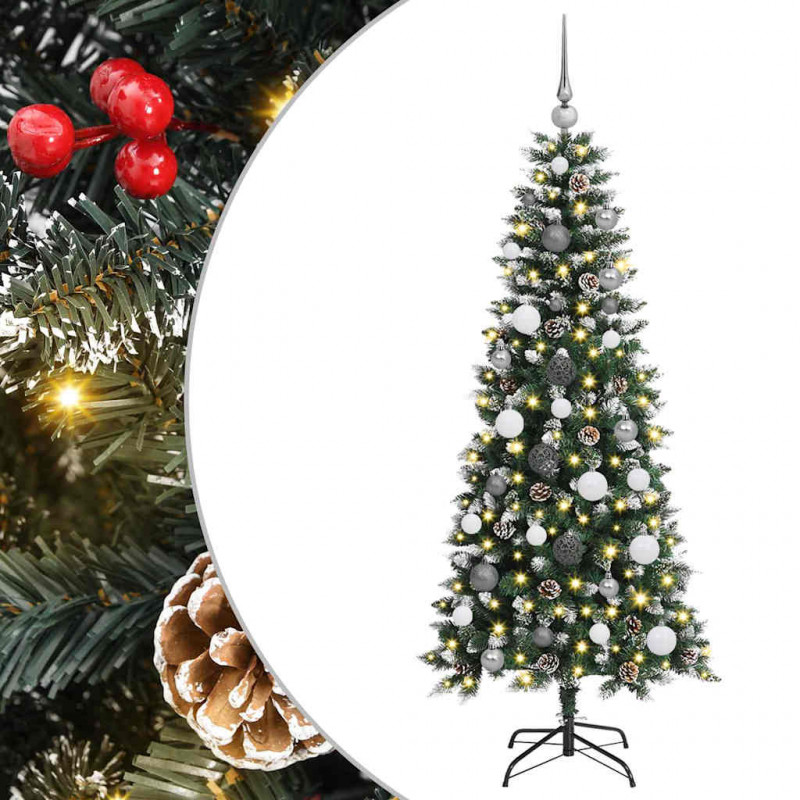 Sztuczna choinka z podstawą Zielony 150 cm PVC, plastik i stal