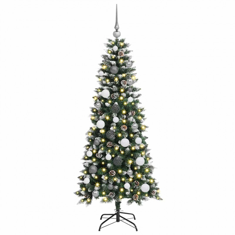 Sztuczna choinka z podstawą Zielony 150 cm PVC, plastik i stal