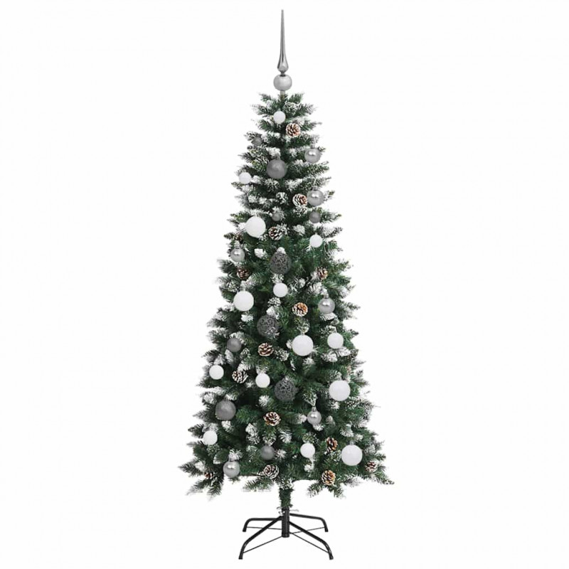 Sztuczna choinka z podstawą Zielony 150 cm PVC, plastik i stal