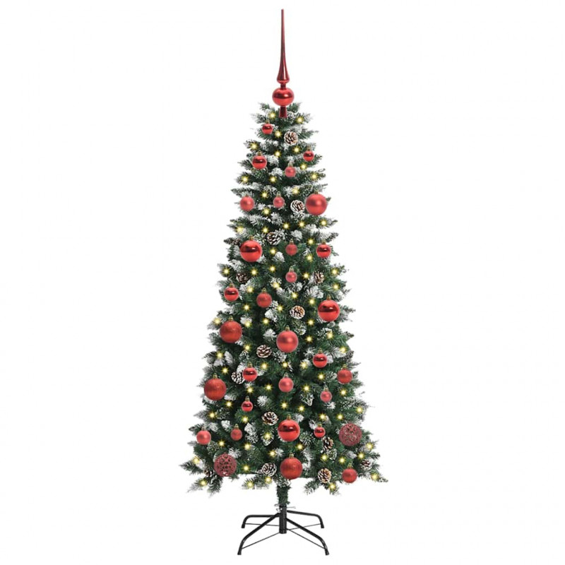 Sztuczna choinka z podstawą Zielony 150 cm PVC, plastik i stal