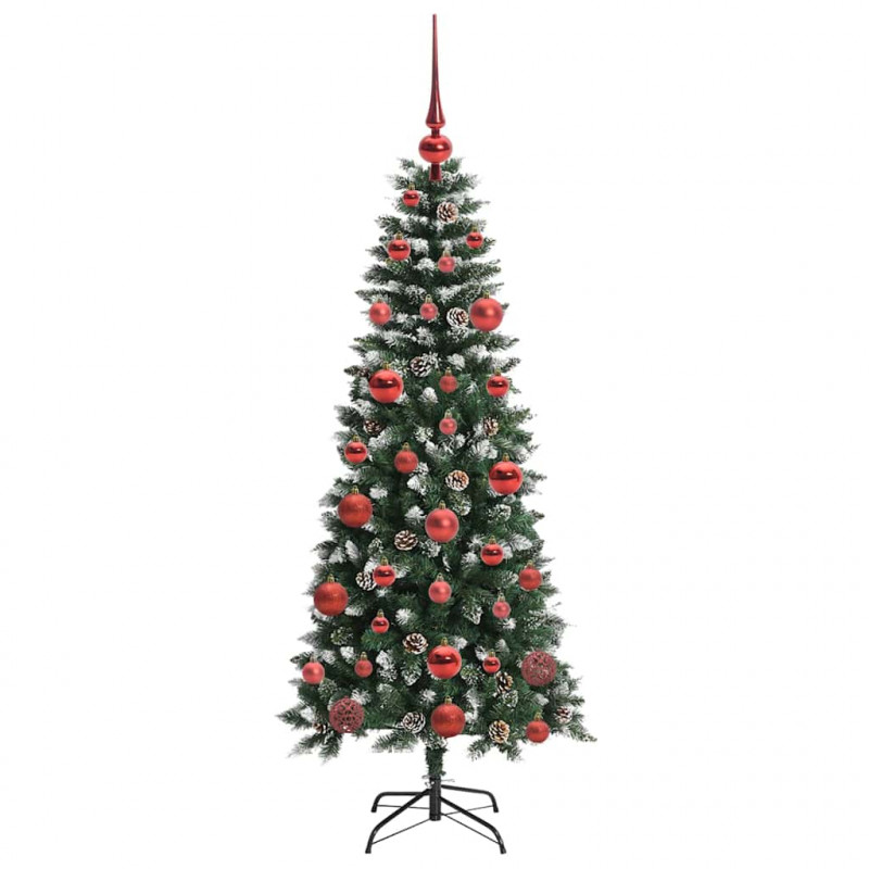 Sztuczna choinka z podstawą Zielony 150 cm PVC, plastik i stal