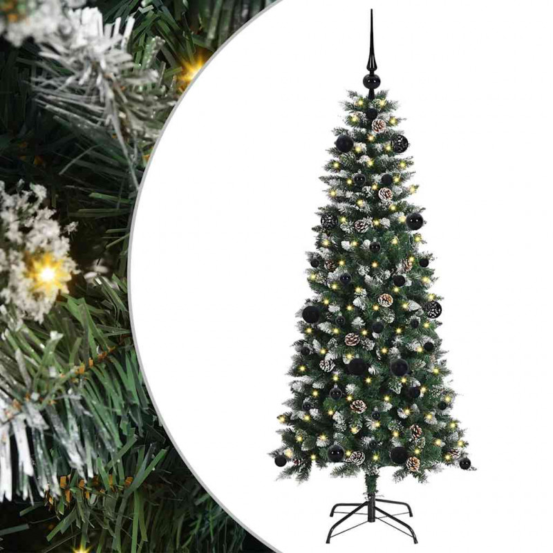 Sztuczna choinka z podstawą Zielony 150 cm PVC, plastik i stal