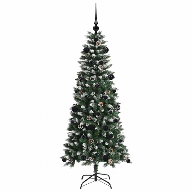 Sztuczna choinka z podstawą Zielony 150 cm PVC, plastik i stal